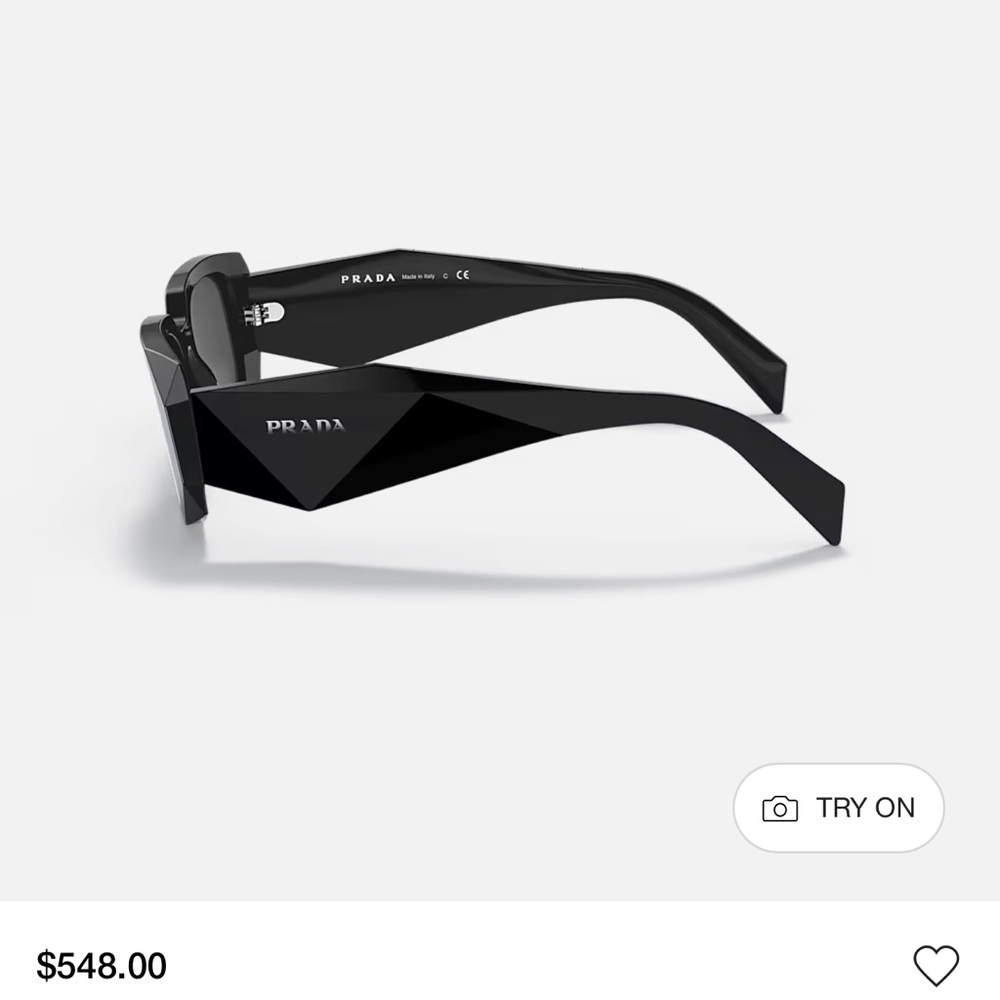 Prada Sleek Black Angular Sunglasses - image 2